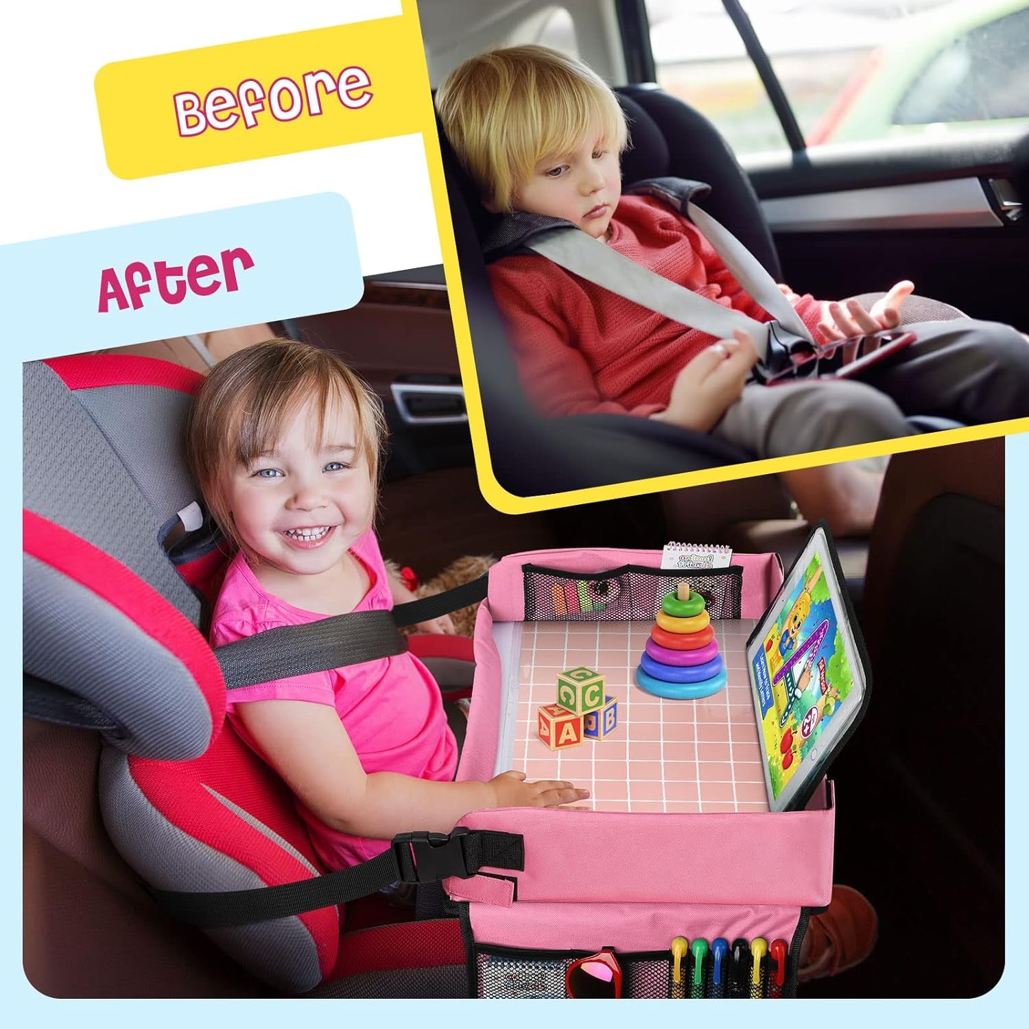 Car Seat Organizer - Kids Travel Tray 